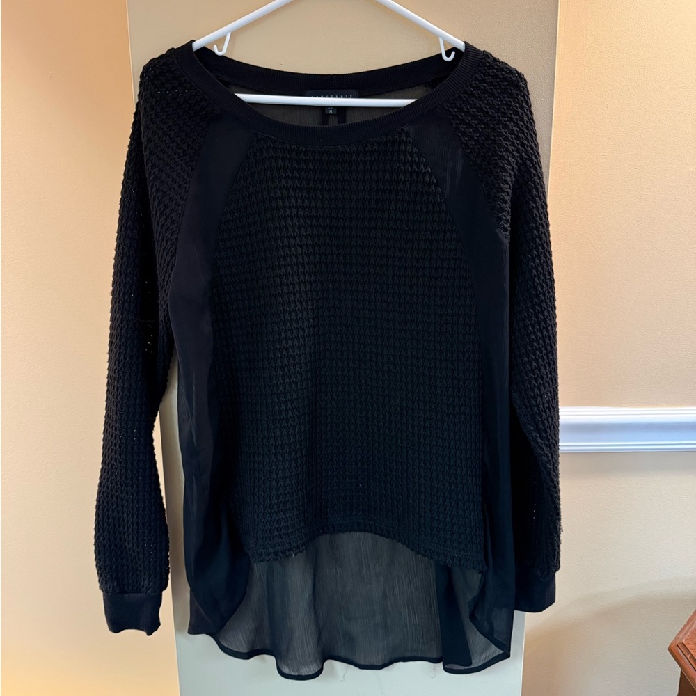 Sanctuary Black Textured Sweatshirt